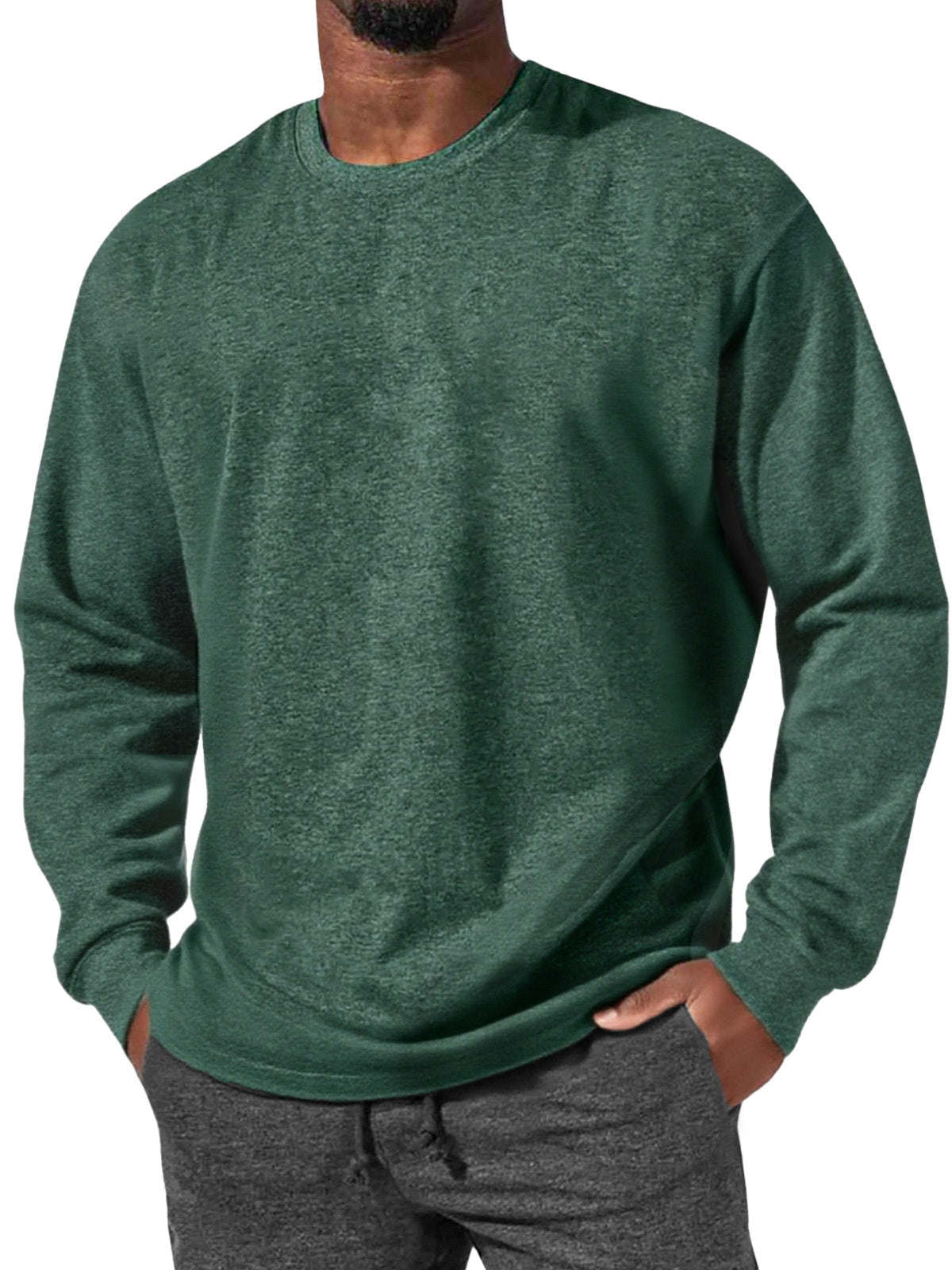 Men's Simple Everyday Comfortable Round Neck Long Sleeve T-shirt