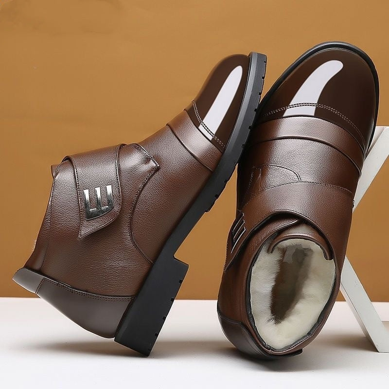 Men‘s Plush Warm Soft  Leather Boots