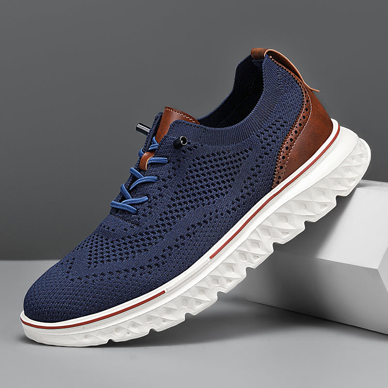 Men’s Knit Oxford Shoes – Lightweight Breathable Dress Sneakers
