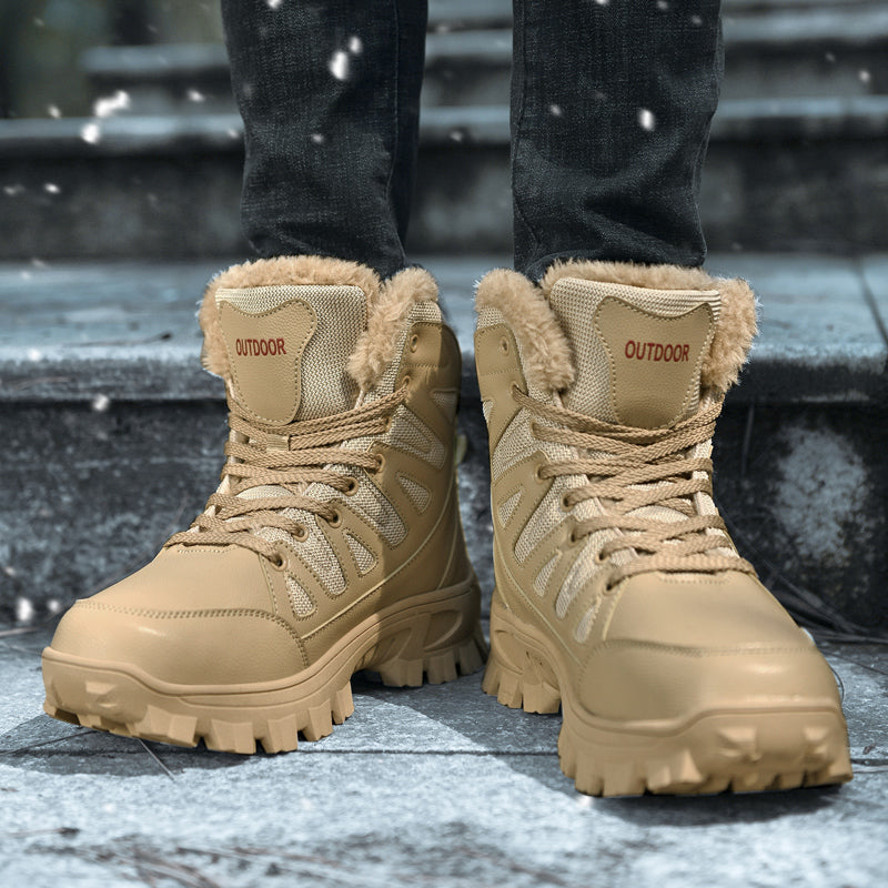 Men Combat Boots Waterproof Non-Slip Hiking Boots Anti-Puncture Anti-Sprain Work Boots