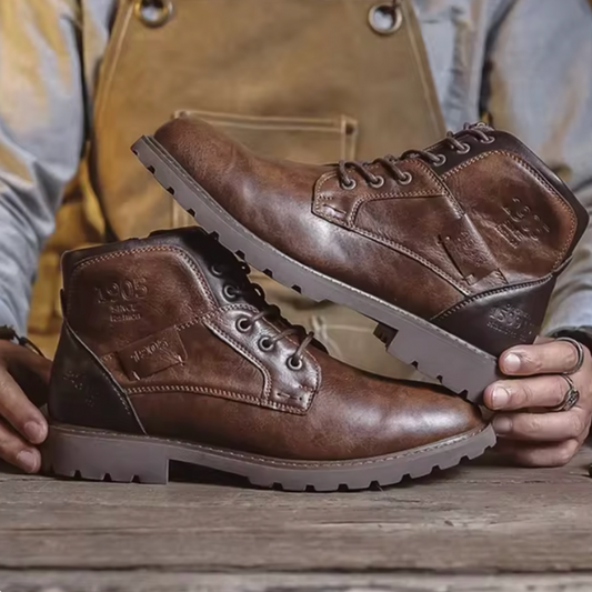 Genuine Leather Men’s Boots Fashion Men’s Casual Leather Shoes British Style Male Boots High Quality Shoes for Men Vintage Boots