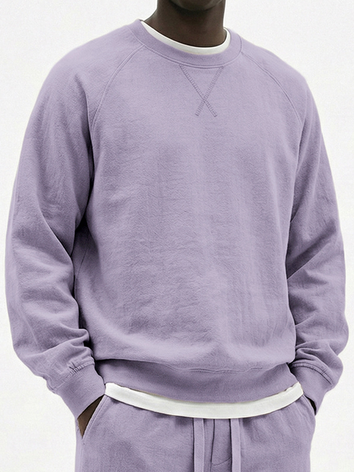 Men's Casual Cotton Embroidered Patchwork Long-Sleeve T-Shirt