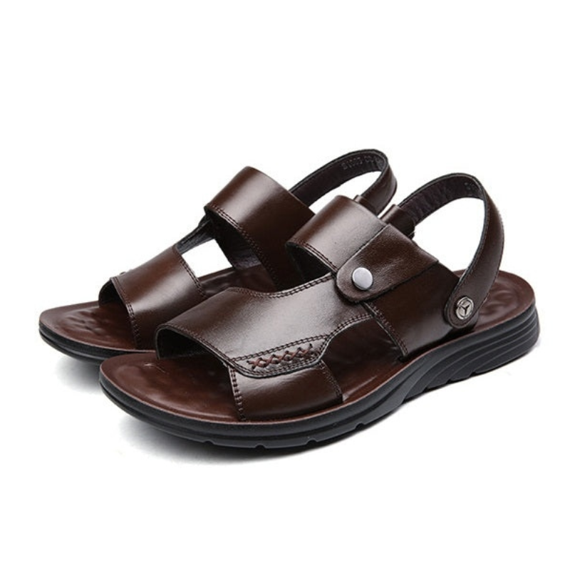 Ultra-Comfort Men’s Leather Fisherman Sandals - Non-Slip & Breathable