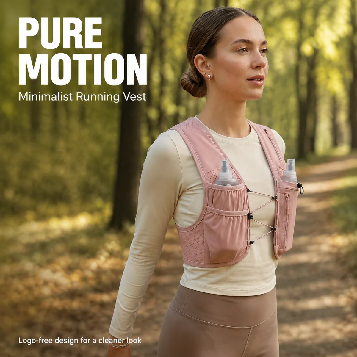 Lightweight Running Hydration Vest with 9 Pockets & Adjustable Fit