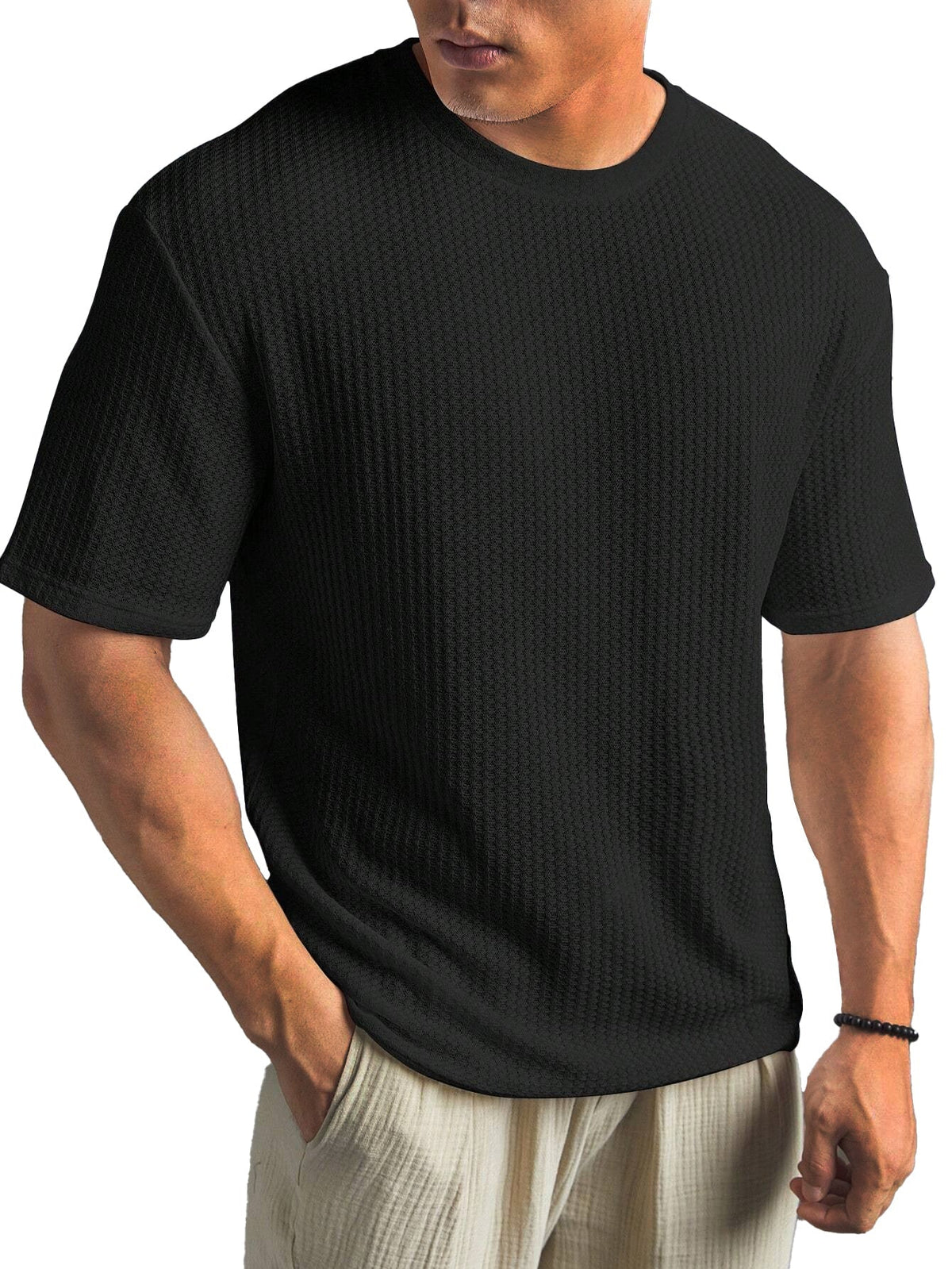 Men's Fashionable Basic Round Neck Short Sleeve T-Shirt