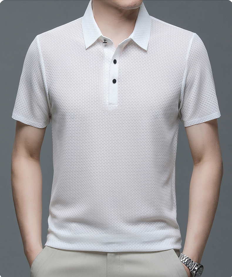Men’s Ice Silk Polo Shirt – Breathable Summer Smart Casual Tee