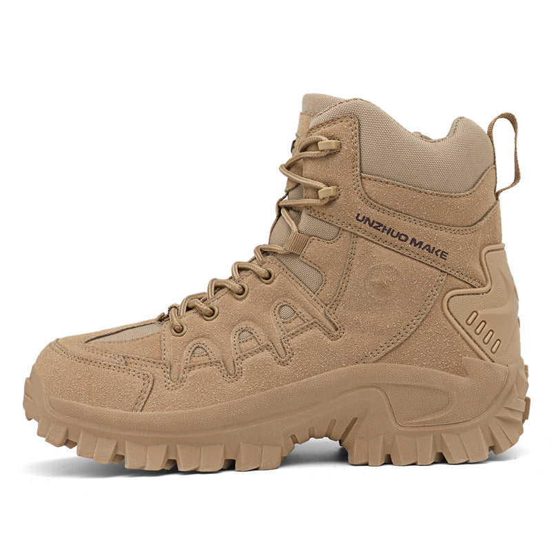 Men Combat Boots Waterproof Non-Slip Hiking Boots Anti-Puncture Anti-Sprain Work Boots