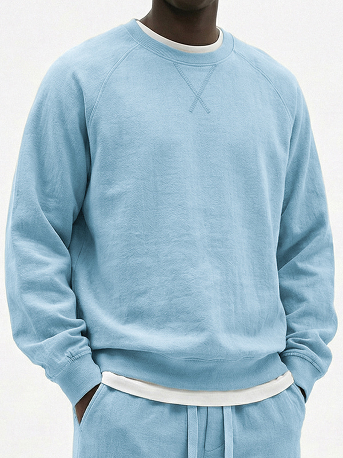 Men's Casual Cotton Embroidered Patchwork Long-Sleeve T-Shirt