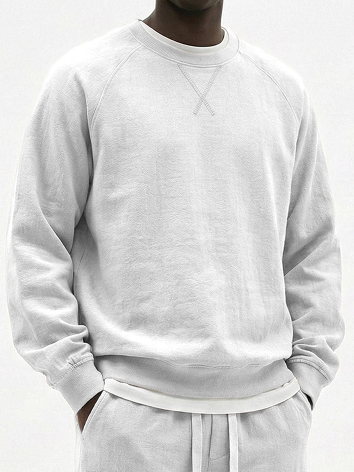 Men's Casual Cotton Embroidered Patchwork Long-Sleeve T-Shirt